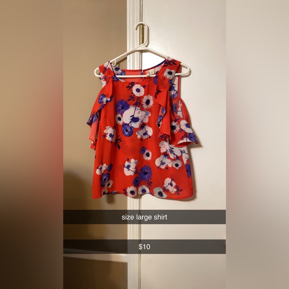 Orange floral shirt